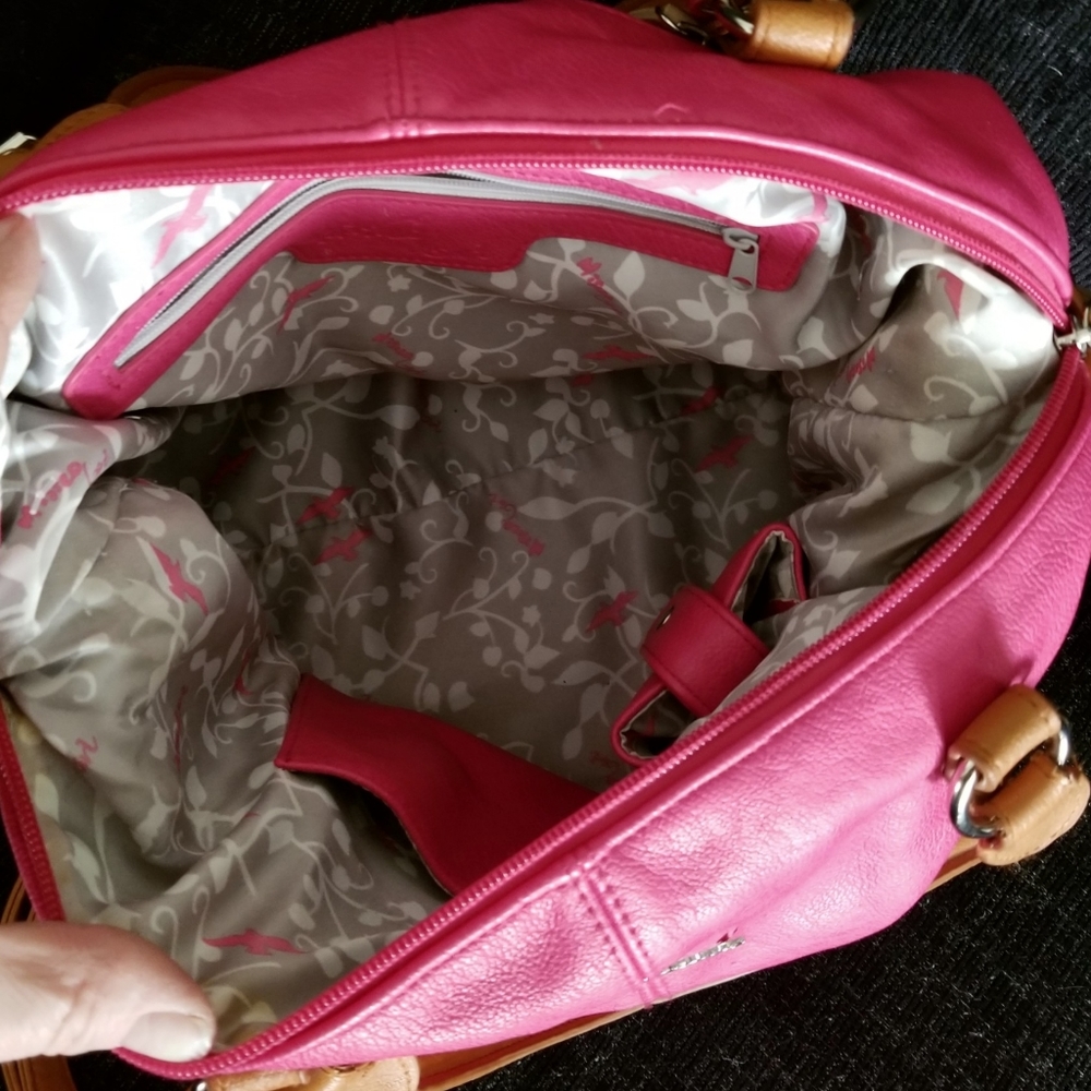 Barbie Pink/tan Vegan leather purse - Picture 4 of 9